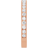 14K Gold Round Natural Diamond Channel-Set Anniversary Band – 2.5 mm Stones - Rose Gold - view 4