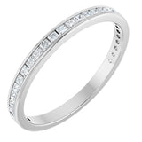 14K Gold Square Lab-Grown Diamond Channel-Set Anniversary Band – 1.5x1.5 mm Stones - White Gold