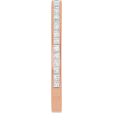 10K Gold Square Natural Diamond Channel-Set Anniversary Band – 7/8 CTW - Rose Gold - view 4