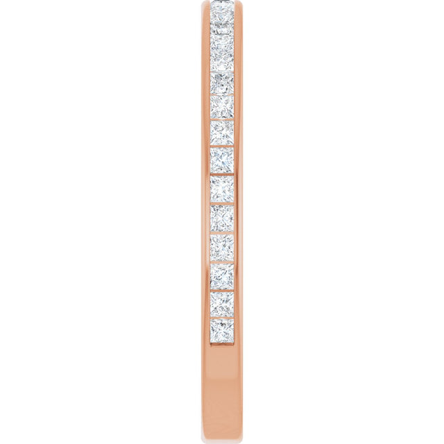 10K Gold Square Natural Diamond Channel-Set Anniversary Band – 5/8 CTW - Rose Gold - view 4