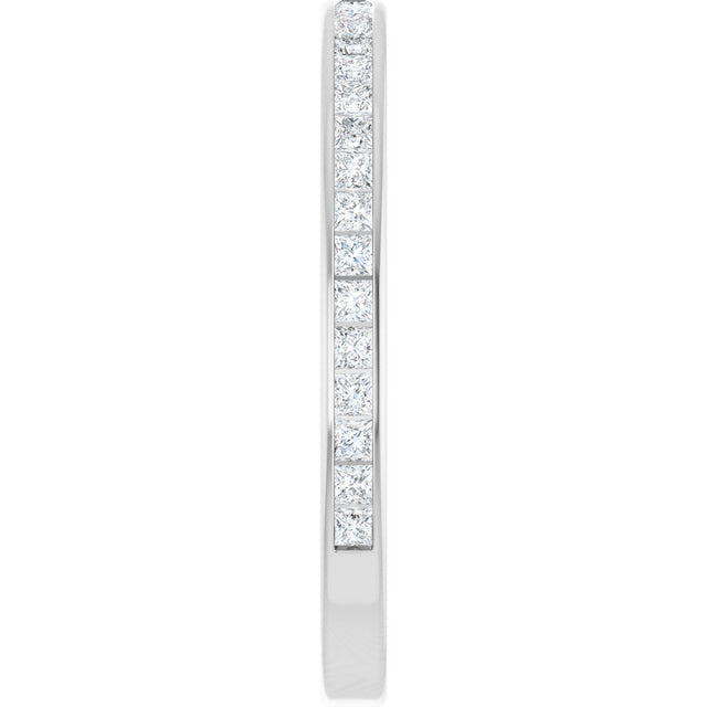 10K Gold Square Natural Diamond Channel-Set Anniversary Band – 7/8 CTW - White Gold - view 4
