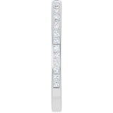 10K Gold Square Natural Diamond Channel-Set Anniversary Band – 5/8 CTW - White Gold - view 4