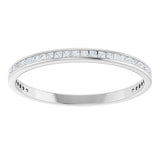 14K Gold Square Lab-Grown Diamond Channel-Set Anniversary Band – 1.5x1.5 mm Stones (3/4 CTW) - White Gold - view 3