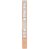 14K Gold Square Lab-Grown Diamond Channel-Set Anniversary Band – 2x2 mm Stones - Rose Gold - view 4