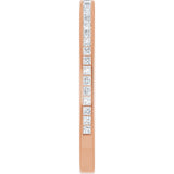 14K Gold Square Lab-Grown Diamond Channel-Set Anniversary Band – 1.5x1.5 mm Stones (3/4 CTW) - Rose Gold - view 4
