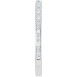 14K Gold Square Natural Diamond Channel-Set Anniversary Band – 1.5x1.5 mm Stones (3/4 CTW) - White Gold - view 4