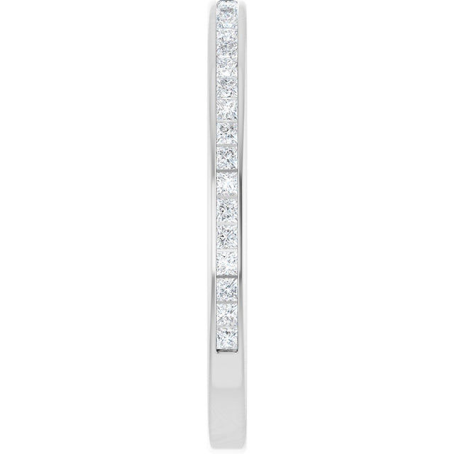 14K Gold Square Natural Diamond Channel-Set Anniversary Band – 1.5x1.5 mm Stones (3/4 CTW) - White Gold - view 4