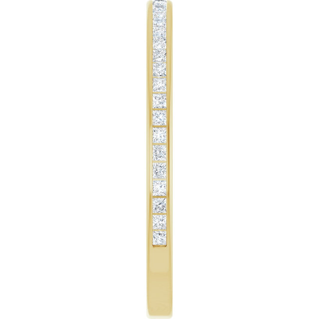 14K Gold Square Lab-Grown Diamond Channel-Set Anniversary Band – 1.5x1.5 mm Stones (3/4 CTW) - Yellow Gold - view 4