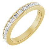 14K Gold Square Lab-Grown Diamond Channel-Set Anniversary Band – 2x2 mm Stones - Yellow Gold