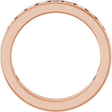 14K Gold Square Lab-Grown Diamond Channel-Set Anniversary Band – 2.5x2.5 mm Stones - Rose Gold - view 2