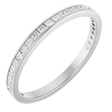14K Gold Square Lab-Grown Diamond Channel-Set Anniversary Band – 2x2 mm Stones (1 3/8 CTW) - White Gold