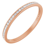 14K Gold Square Lab-Grown Diamond Channel-Set Anniversary Band – 1.5x1.5 mm Stones (3/4 CTW) - Rose Gold