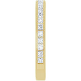 14K Gold Square Lab-Grown Diamond Channel-Set Anniversary Band – 1.5x1.5 mm Stones - Yellow Gold - view 4