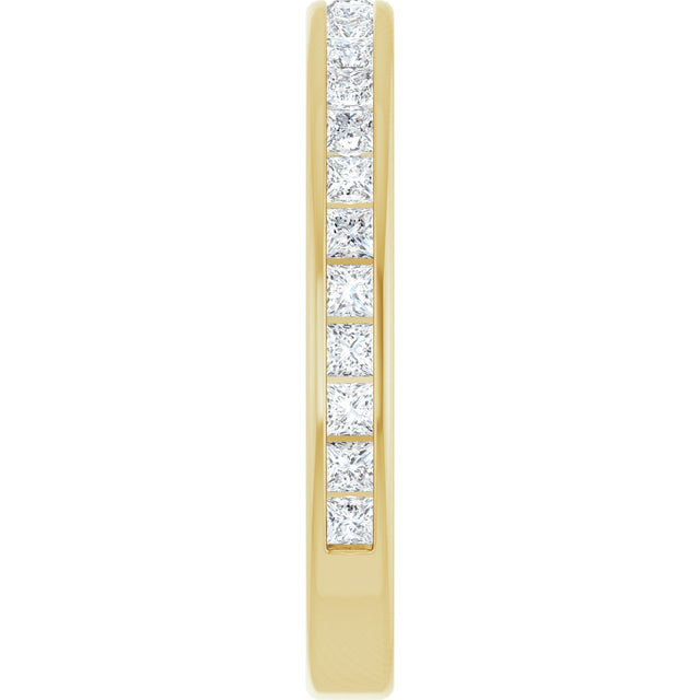 14K Gold Square Lab-Grown Diamond Channel-Set Anniversary Band – 1.5x1.5 mm Stones - Yellow Gold - view 4