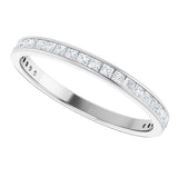 14K Gold Square Lab-Grown Diamond Channel-Set Anniversary Band – 2x2 mm Stones - White Gold - view 5