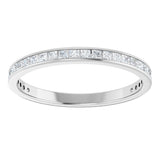14K Gold Square Natural Diamond Channel-Set Anniversary Band – 2x2 mm Stones - White Gold - view 3