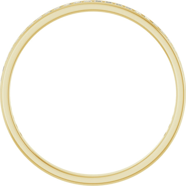 14K Gold Square Lab-Grown Diamond Channel-Set Anniversary Band – 1.5x1.5 mm Stones (3/4 CTW) - Yellow Gold - view 2