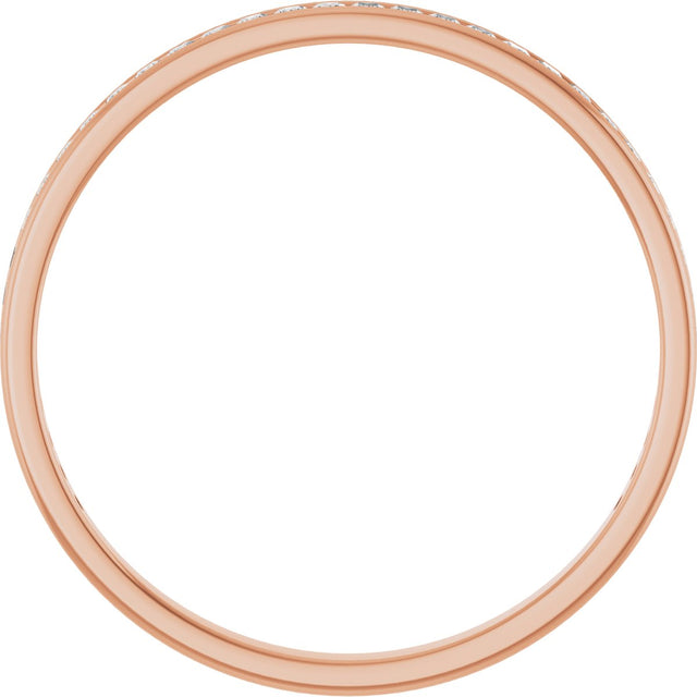 14K Gold Square Lab-Grown Diamond Channel-Set Anniversary Band – 1.5x1.5 mm Stones (3/4 CTW) - Rose Gold - view 2