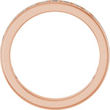 14K Gold Square Natural Diamond Channel-Set Anniversary Band – 2x2 mm Stones - Rose Gold - view 2