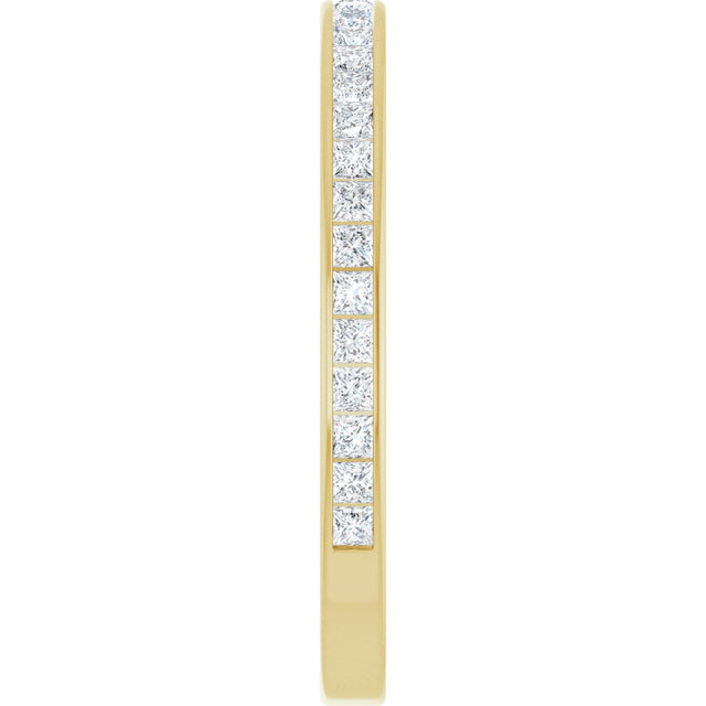 14K Gold Square Lab-Grown Diamond Channel-Set Anniversary Band – 2x2 mm Stones (1 3/8 CTW) - Yellow Gold - view 4