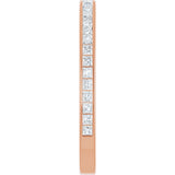 14K Gold Square Lab-Grown Diamond Channel-Set Anniversary Band – 2x2 mm Stones (1 3/8 CTW) - Rose Gold - view 4