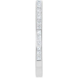 14K Gold Square Lab-Grown Diamond Channel-Set Anniversary Band – 2x2 mm Stones (1 3/8 CTW) - White Gold - view 4