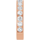 14K Gold Round Lab-Grown Diamond Channel-Set Anniversary Band – 3 mm Stones - Rose Gold - view 4