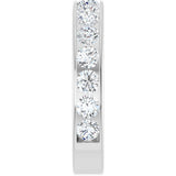 14K Gold Round Lab-Grown Diamond Channel-Set Anniversary Band – 3 mm Stones - White Gold - view 4