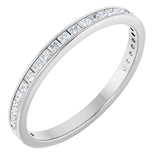 14K Gold Square Lab-Grown Diamond Channel-Set Anniversary Band – 2x2 mm Stones - White Gold