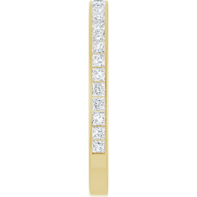 14K Gold Square Natural Diamond Channel-Set Anniversary Band – 2.25x2.25 mm Stones (2 CTW) - Yellow Gold - view 4