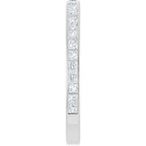 14K Gold Square Lab-Grown Diamond Channel-Set Anniversary Band – 2.25x2.25 mm Stones (2 CTW) - White Gold - view 4