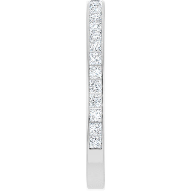 14K Gold Square Lab-Grown Diamond Channel-Set Anniversary Band – 2.25x2.25 mm Stones (2 CTW) - White Gold - view 4