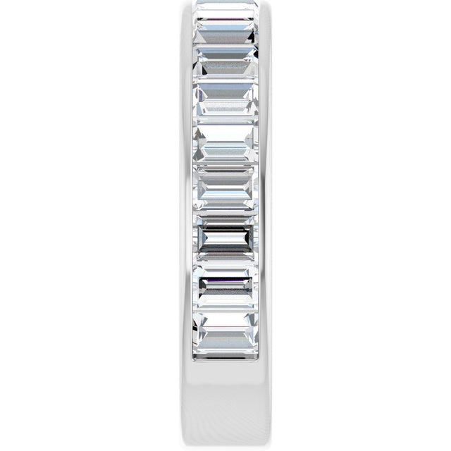 14K Gold Straight Baguette Lab-Grown Diamond Channel-Set Anniversary Band – 3x2 mm Stones - White Gold - view 4