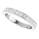 14K Gold Square Natural Diamond Channel-Set Anniversary Band – 2.5x2.5 mm Stones - White Gold - view 5