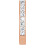 14K Gold Square Natural Diamond Channel-Set Anniversary Band – 2.5x2.5 mm Stones - Rose Gold - view 4