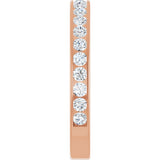 14K Gold Round Natural Diamond Channel-Set Anniversary Band – 2.5 mm Stones - Rose Gold - view 4