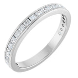 14K Gold Square Natural Diamond Channel-Set Anniversary Band – 1.5x1.5 mm Stones - White Gold