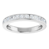 14K Gold Square Natural Diamond Channel-Set Anniversary Band – 2.5x2.5 mm Stones - White Gold - view 3