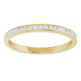14K Gold Square Natural Diamond Channel-Set Anniversary Band – 2x2 mm Stones (1 3/8 CTW) - Yellow Gold - view 3