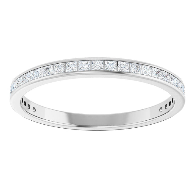 14K Gold Square Lab-Grown Diamond Channel-Set Anniversary Band – 2x2 mm Stones (1 3/8 CTW) - White Gold - view 3