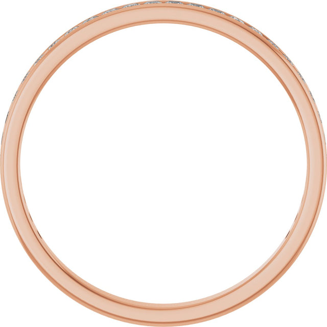 14K Gold Square Lab-Grown Diamond Channel-Set Anniversary Band – 1.75x1.75 mm Stones - Rose Gold - view 2