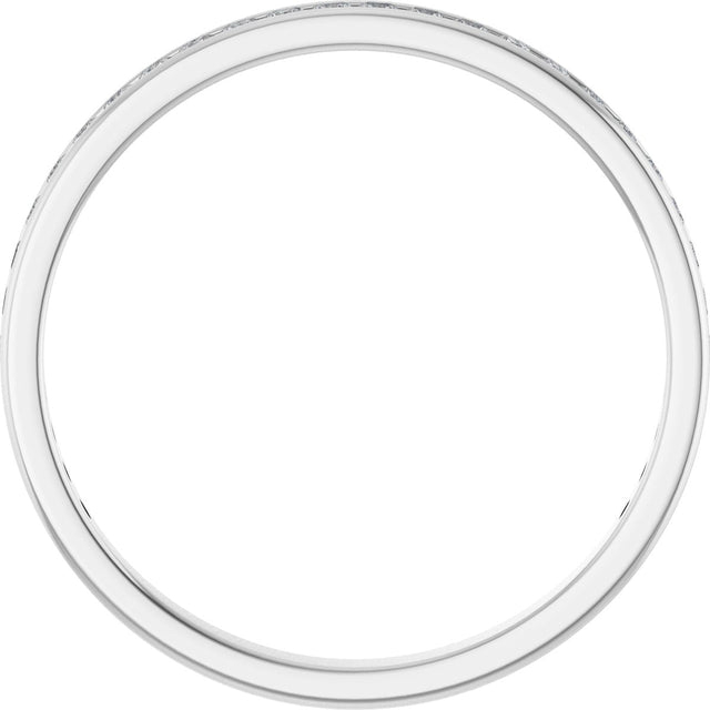 14K Gold Square Lab-Grown Diamond Channel-Set Anniversary Band – 1.75x1.75 mm Stones - White Gold - view 2