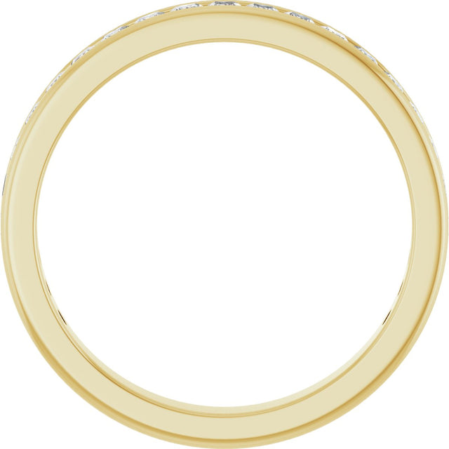 14K Gold Square Lab-Grown Diamond Channel-Set Anniversary Band – 1.5x1.5 mm Stones - Yellow Gold - view 2