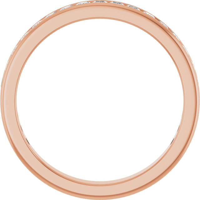 14K Gold Square Lab-Grown Diamond Channel-Set Anniversary Band – 1.5x1.5 mm Stones - Rose Gold - view 2