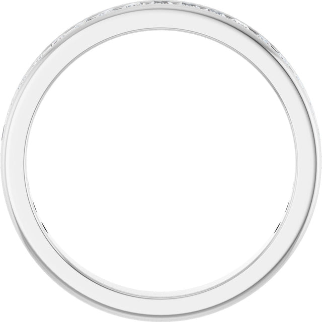 14K Gold Square Lab-Grown Diamond Channel-Set Anniversary Band – 1.5x1.5 mm Stones - White Gold - view 2