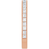 14K Gold Square Lab-Grown Diamond Channel-Set Anniversary Band – 2.25x2.25 mm Stones - Rose Gold - view 4
