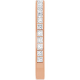 14K Gold Square Lab-Grown Diamond Channel-Set Anniversary Band – 2x2 mm Stones - Rose Gold - view 4