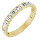 14K Gold Straight Baguette Natural Diamond Channel-Set Anniversary Band – 3x2 mm Stones - Yellow Gold