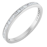 14K Gold Square Lab-Grown Diamond Channel-Set Anniversary Band – 2x2 mm Stones - White Gold