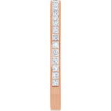 14K Gold Square Natural Diamond Channel-Set Anniversary Band – 2x2 mm Stones - Rose Gold - view 4